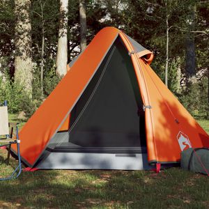 Tent 2-persoons 267x154x117 cm 185T taft grijs en oranje