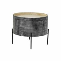 Wandtafel DKD Home Decor Zwart Zilverkleurig Metaal Hout MDF 45 x 45 x 39 cm