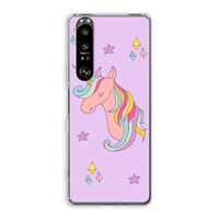 Roze eenhoorn: Sony Xperia 1 III Transparant Hoesje
