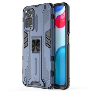 Xiaomi Redmi Note 11/11S Armor Serie Hybride Hoesje met Statief - Blauw