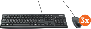 Logitech MK120 Toetsenbord en Muis QWERTY 3-Pack