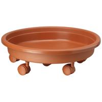 Plantenpot Trolley - Kunststof - Terracotta - Rond - 30 x 30 cm - Max 70 Kilo - thumbnail