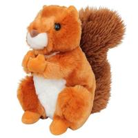 Nature Planet Knuffeldier eekhoorn - zachte pluche stof - veel details - rood - 18 cm