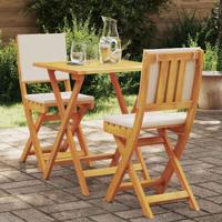 Bistroset met kussen 3 pcs Olie naturel Massief Acaciahout