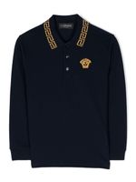 Versace Kids polo Greca à broderies - Bleu