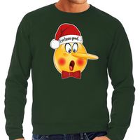 Foute kersttrui/sweater heren - Leugenaar - groen - braaf/stout - thumbnail