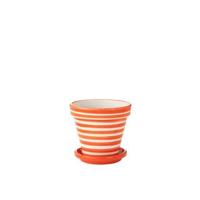 J-Line Flowerpot+Plate Granada Stripes Handmade+Painted Ceramic Nar