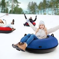 100 cm Opblaasbare Sneeuwslee/Hoogwaardige Rubberen Binnenband/Stijve Bodem/Trekband/Opblaaspomp/voor Kinderen Volwassenen Blauw