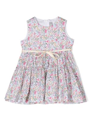 Il Gufo robe fleurie à design superposé - Rose