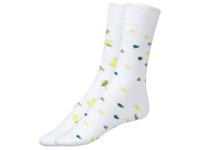 2 paar sokken (35-38, Wit citroen / wit hart) - thumbnail