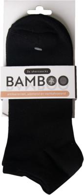 Naproz Bamboo Airco Shortsokken 3-Pack Zwart 43-47 Naproz Bamboo Airco Shortsokken 3-Pack Zwart 43-47