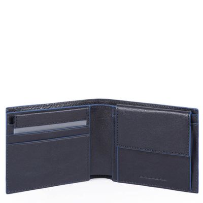 Piquadro Blue Square S Matte Men's Wallet With Coin Pocket Night Blue Piquadro Blue Square S Matte Men's Wallet With Coin Pocket Night Blue