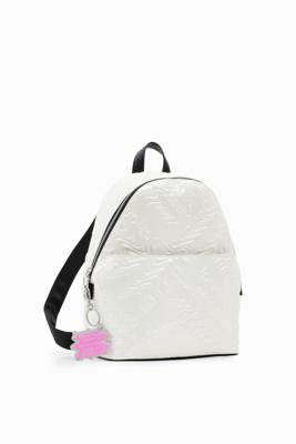 Kleine iriserende rugzak met logo's - BLACK - U