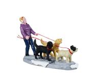 Kerstdorpminiatuur Dog Walker 12x4x18 cm - Lemax