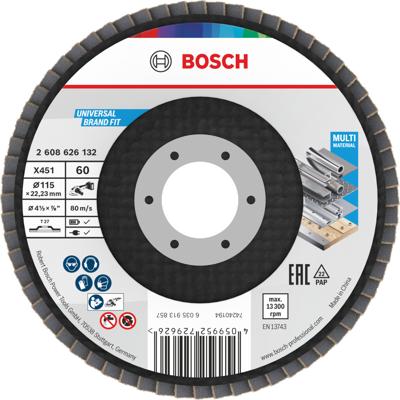 Bosch Accessoires X451 Lamellenschuurschijf | 115 x 22,23 mm | G60 | T27 - 2608626132