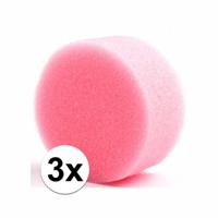 Superstar Grimas schmink sponsje - 3x - rond - D6 x H3 cm - grimeren voor kinderen en volwassenen