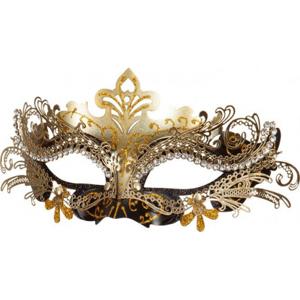 Verkleed gezichtsmasker Venetiaans - zwart/goud - dames - Carnaval/gemaskerd bal