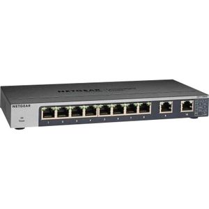 Netgear GS110MX 8-Port Gigabit Ethernet Unmanaged Switch met 2-Port 10G/Multi-Gig Uplinks switch