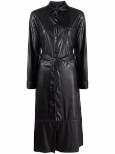 PINKO robe ceinturée Maris en cuir artificiel - Noir