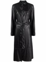 PINKO robe ceinturée Maris en cuir artificiel - Noir