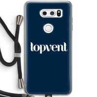 Topvent Navy: LG V30 Transparant Hoesje met koord Topvent Navy: LG V30 Transparant Hoesje met koord