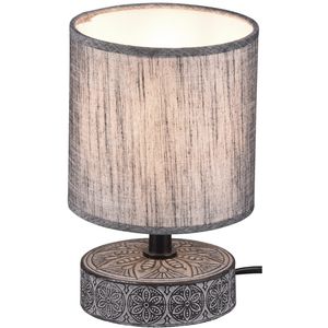 LED Tafellamp - Trion Maria - E14 Fitting - Rond - Mat Grijs - Keramiek