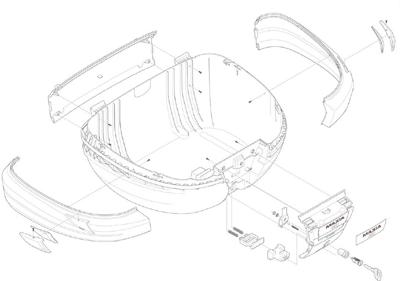 GIVI V56NT / V56NNT Onderschaal, & deksel voor koffers op de moto, ZV56FNTM
