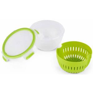 Emsa Clip & Go Fruit Bowl 1.1 l Kunststof Met deksel, Waterdicht, Vaatwasserbestendig Transparant, Groen 600577