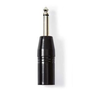 XLR-Adapter Mono | XLR 3-pins male - 6,35 mm male | Zwart