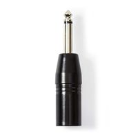 XLR-Adapter Mono | XLR 3-pins male - 6,35 mm male | Zwart - thumbnail