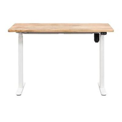 Bureau Homeworx zit/sta elektrisch verstelbaar - mangohout/wit - 75/118x120x70 cm - Leen Bakker