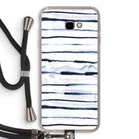 Ink Stripes: Samsung Galaxy J4 Plus Transparant Hoesje met koord