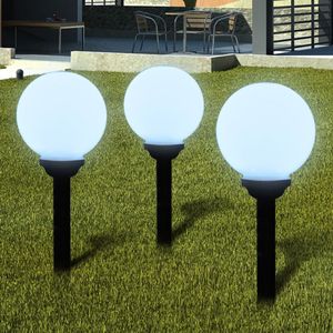 VidaXL Tuinpadlampen 3 st met grondpin led 20 cm