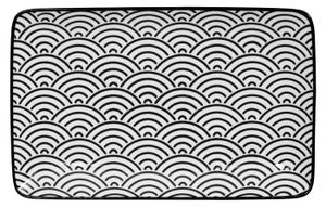 Rechthoekig Bord Golven - Tokyo Design Studio Nippon Black - 21 x 13.5 cm