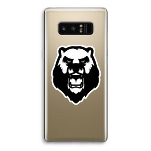 Angry Bear (white): Samsung Galaxy Note 8 Transparant Hoesje