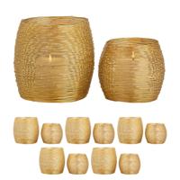 Emma - Teelichthouder set - goud of zilver - aluminium - ø 15/13 x H 18/15 cm