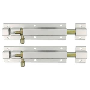 AMIG schuifslot/plaatgrendel - 2x - aluminium - 25cm - wit - incl schroeven - deur - raam