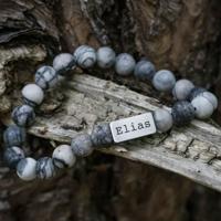 &apos;Elias&apos; Frosted Silk Netstone - Kralen armband 8mm