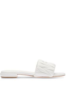 Miu Miu claquettes matelassées en cuir nappa - Blanc