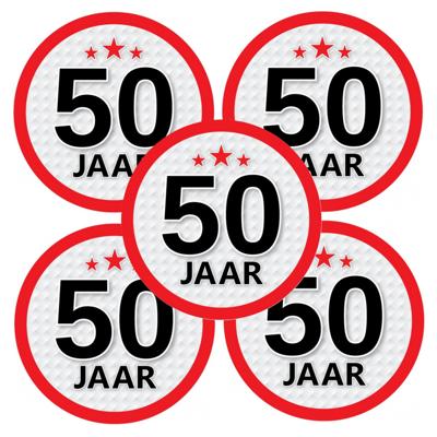 50 jaar leeftijd sticker - 8x - rond - Dia 15 cm - 50 jaar verjaardag - jubileum - leeftijd versieri