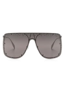 Alexander McQueen Eyewear lunettes de soleil à ornements strassés - Argent