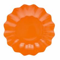 Feestbordjes/gebaksbordjes met schulprand - 8x - oranje - rond - karton - 21 cm