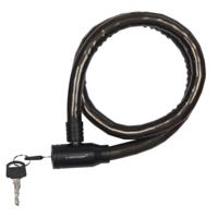 Dunlop kabelslot - zwart - met plastic coating - 80 cm - Fietsslot voor motor/scooter/brommer/fiets