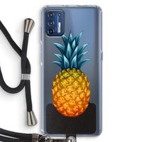Grote ananas: Motorola Moto G9 Plus Transparant Hoesje met koord