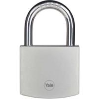 Messing hangslot - YALE - Y120DB/60/135/1 - Buitenkant - Verchroomd 60 mm - Antiroest - Hoge weerbestendigheid - thumbnail