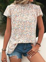 Casual Chiffon Small Floral Others Shirt