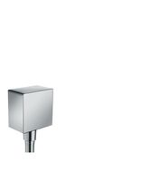 Muuraansluitbocht FixFit Square HansGrohe met Terugslagklep Geborsteld Zwart Chroom - thumbnail