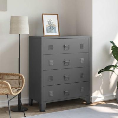 Ladekast industrieel 78x40x93 cm metaal antracietkleurig