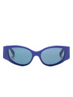 Balenciaga Eyewear lunettes de soleil rondes à logo - Bleu