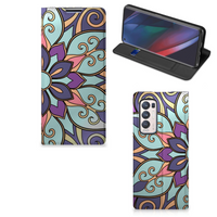 OPPO Find X3 Neo Smart Cover Purple Flower